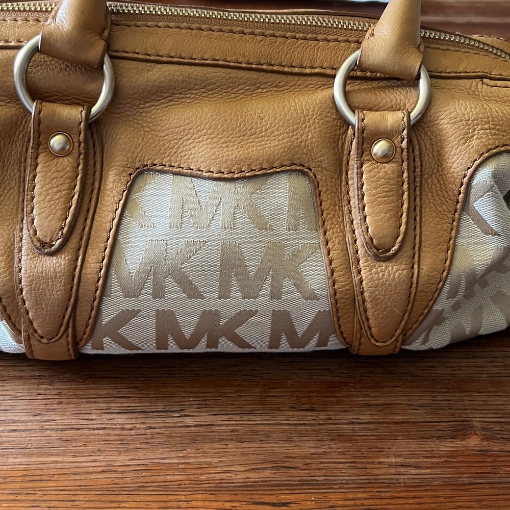 Michael Kors Brown and Cream Satchel